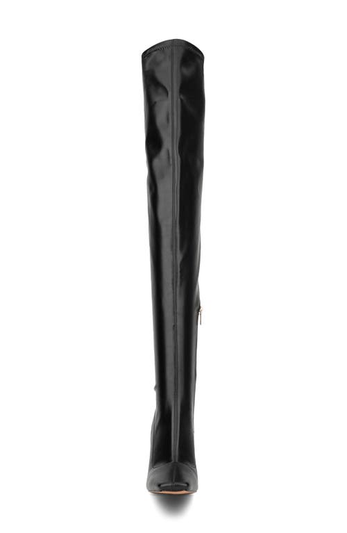 New York And Company Natalia Faux Leather Over The Knee Boot In Black