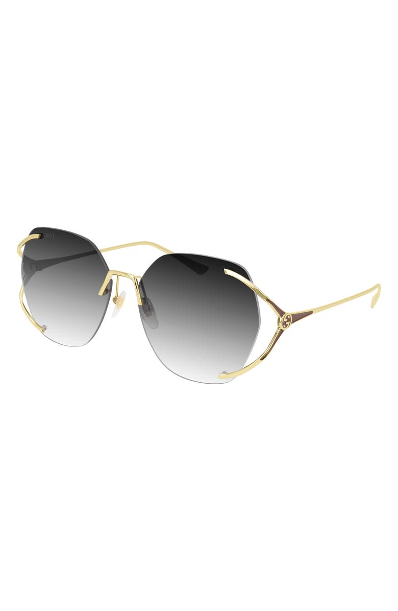 Gucci 59mm Rimless Sunglasses, Main, color, 