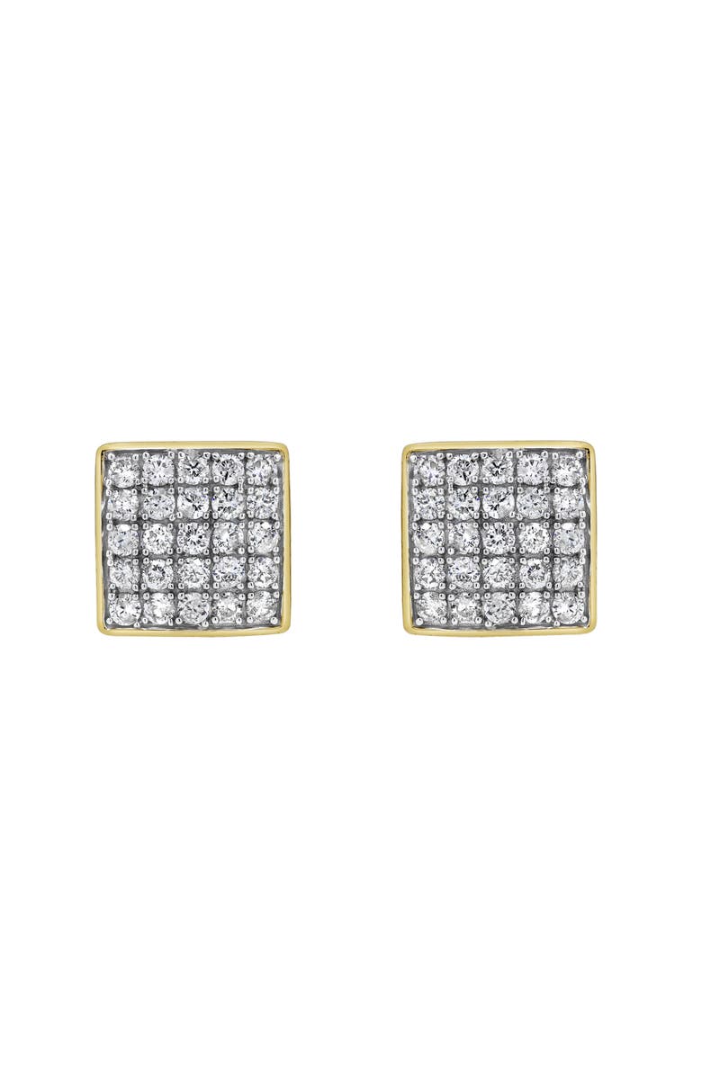 LuvMyJewelry Block Beat 14K Yellow Gold Diamond Stud Earrings - 1ct., Alternate, color, 14K Yellow Gold