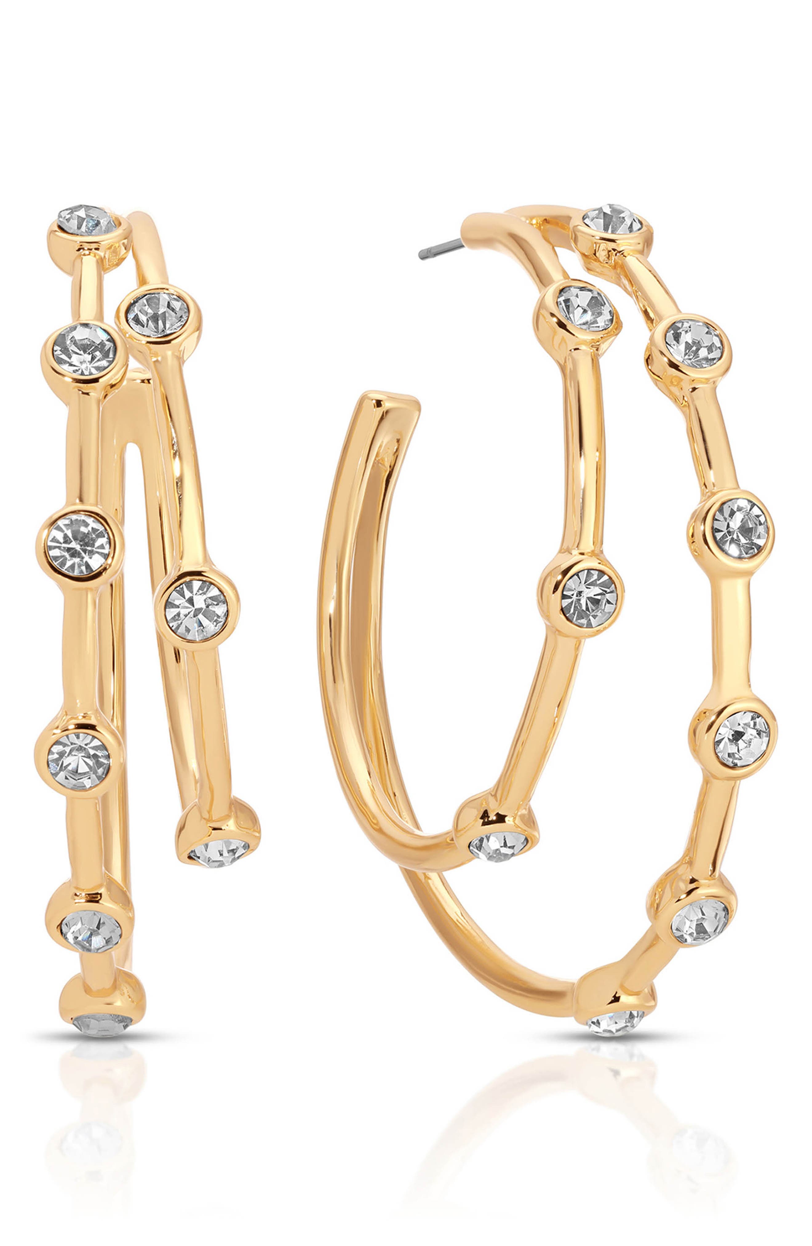 Ettika Double Dotted Hoop Earrings