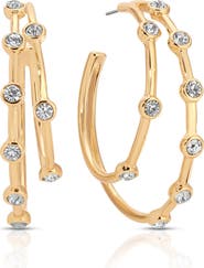 Ettika Double Dotted Hoop Earrings