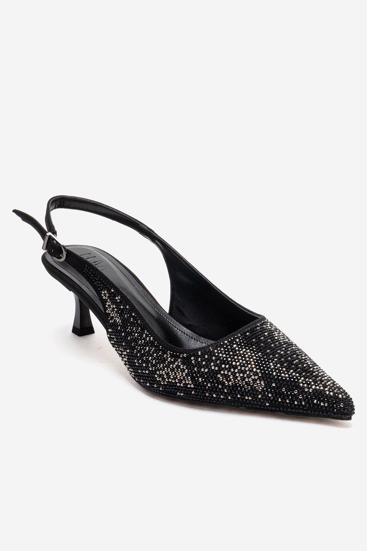 Prologue Shoes Nella Embellished Slingback Pointed Toe Pump, Alternate, color, Black