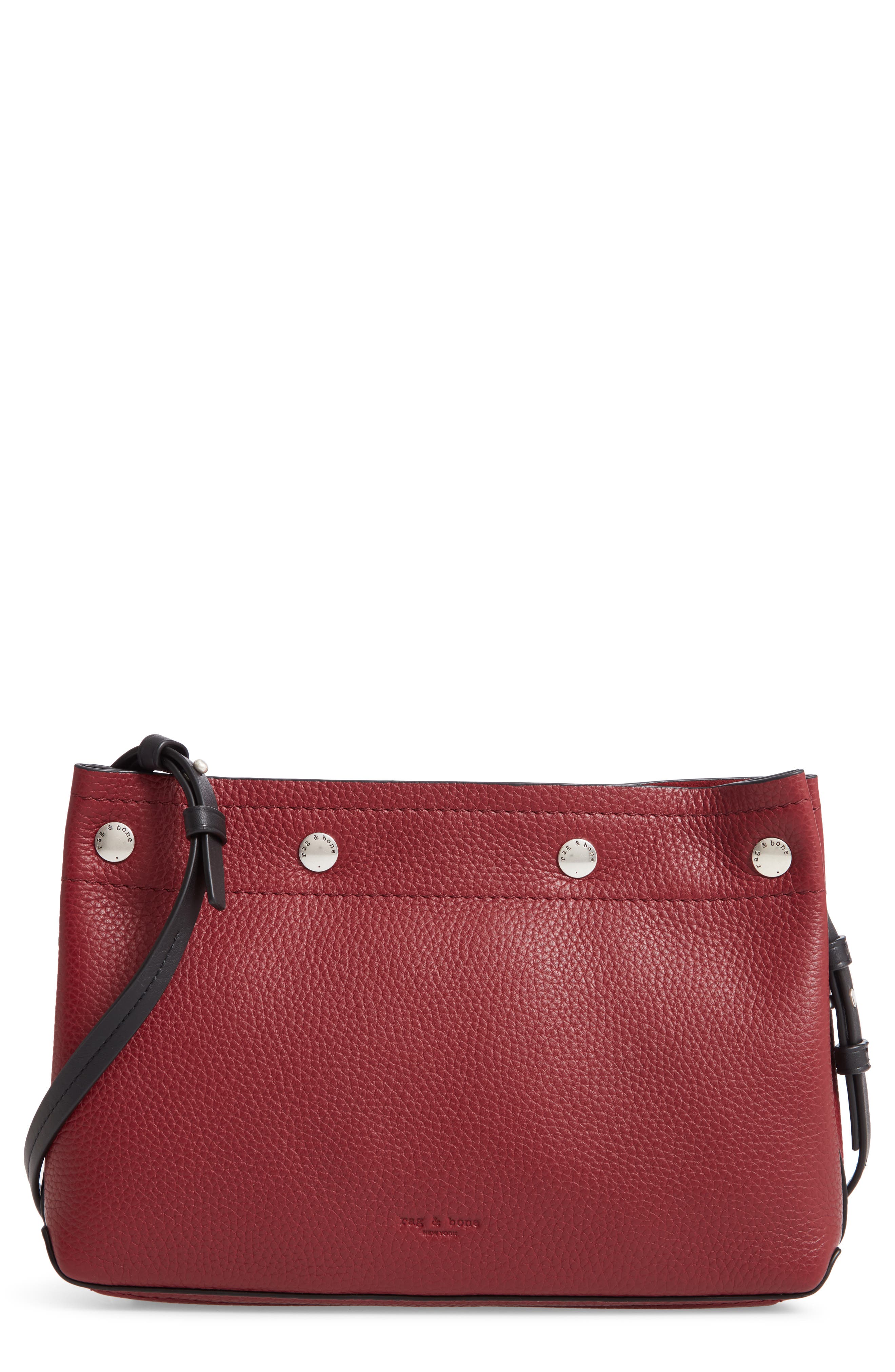 rag & bone Compass Leather Crossbody Bag, Main, color, Biking Red
