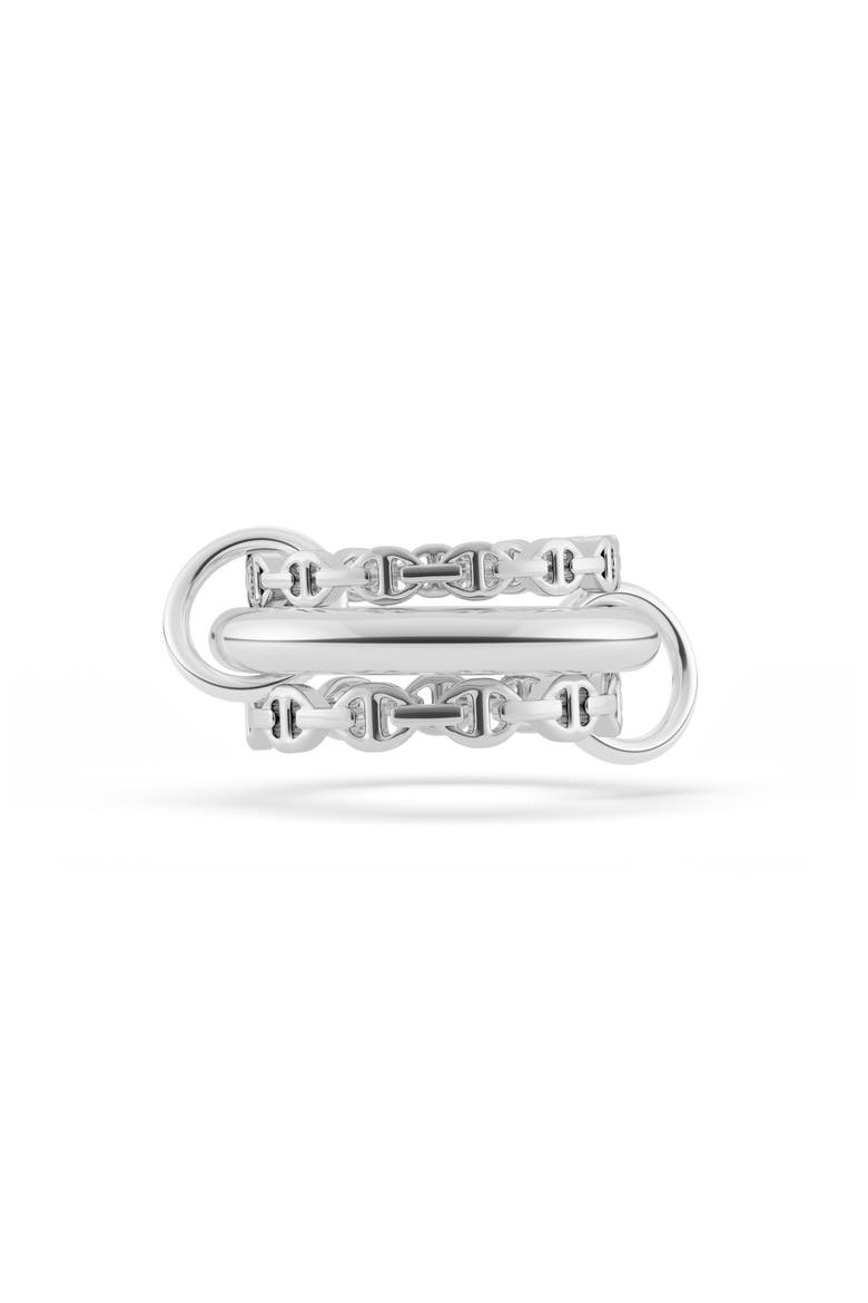 Hoorsenbuhs x SK Microdame Pavé Linked Rings, Main, color, SILVER