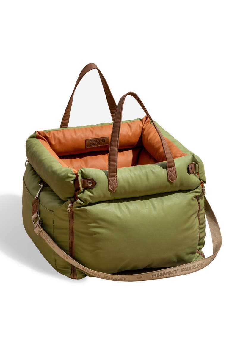 Voyager Dog Car Booster Bed, Main, color, Orange Green
