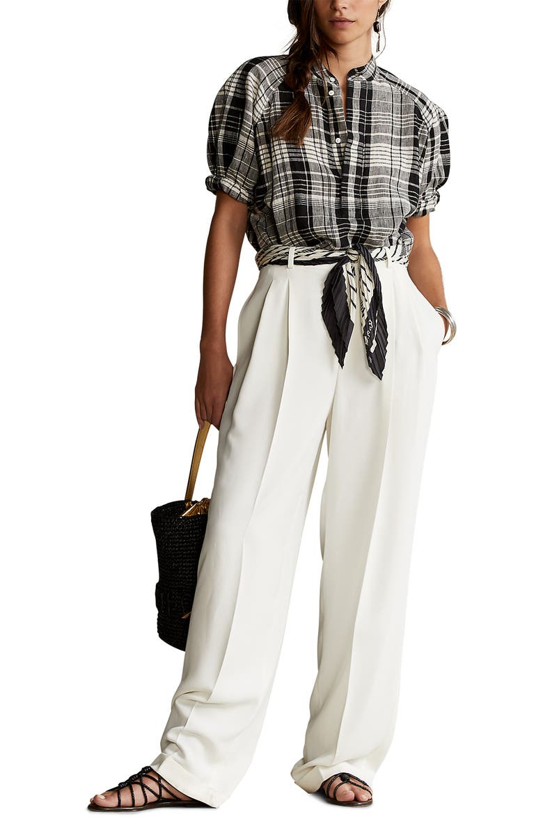 Polo Ralph Lauren Plaid Linen Popover Shirt, Alternate, color, 