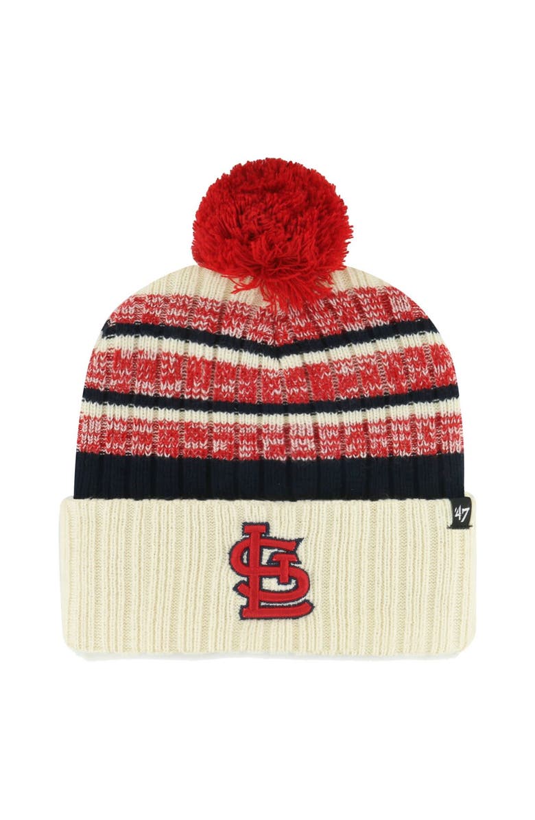 '47 Men's '47 Natural St. Louis Cardinals Tavern Cuffed Knit Hat with Pom, Main, color, Natural