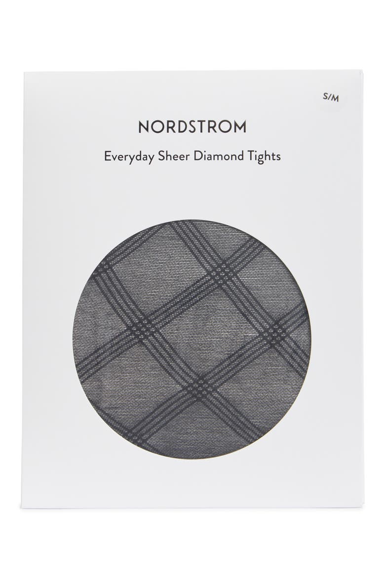 Everyday Sheer Diamond Tights, Alternate, color, BLACK