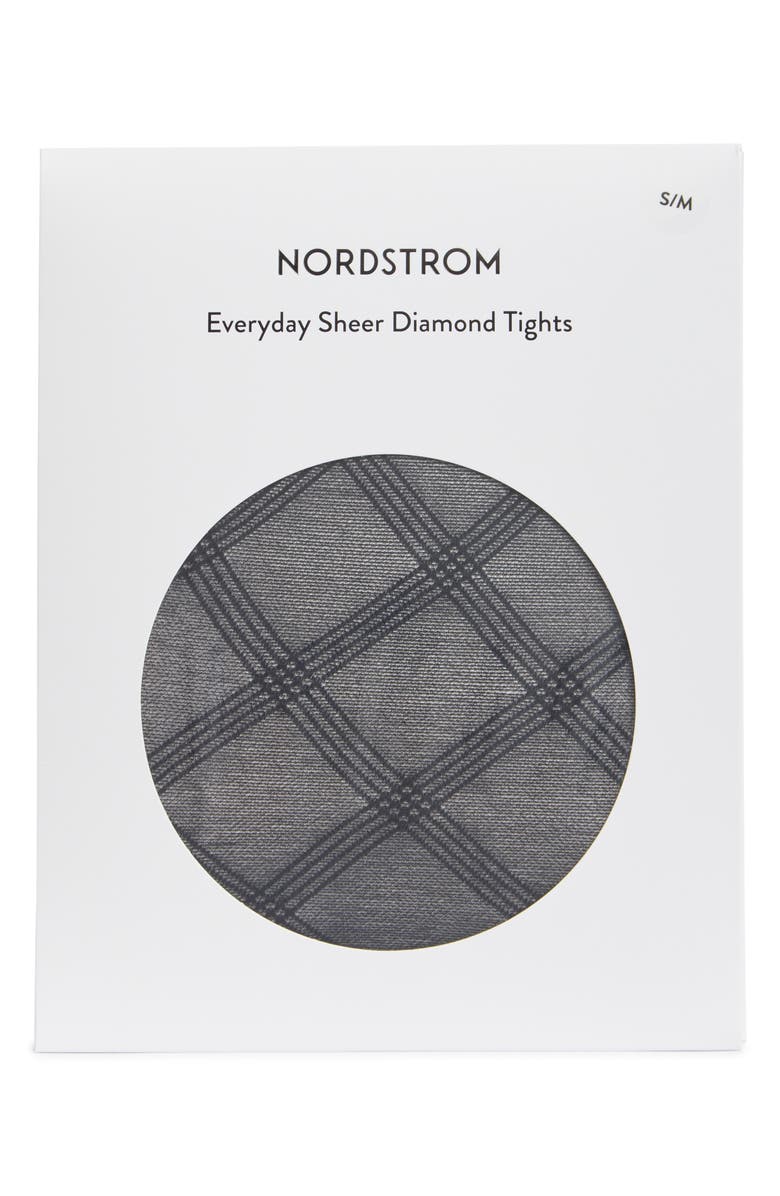 Nordstrom Everyday Sheer Diamond Tights, Alternate, color, Black