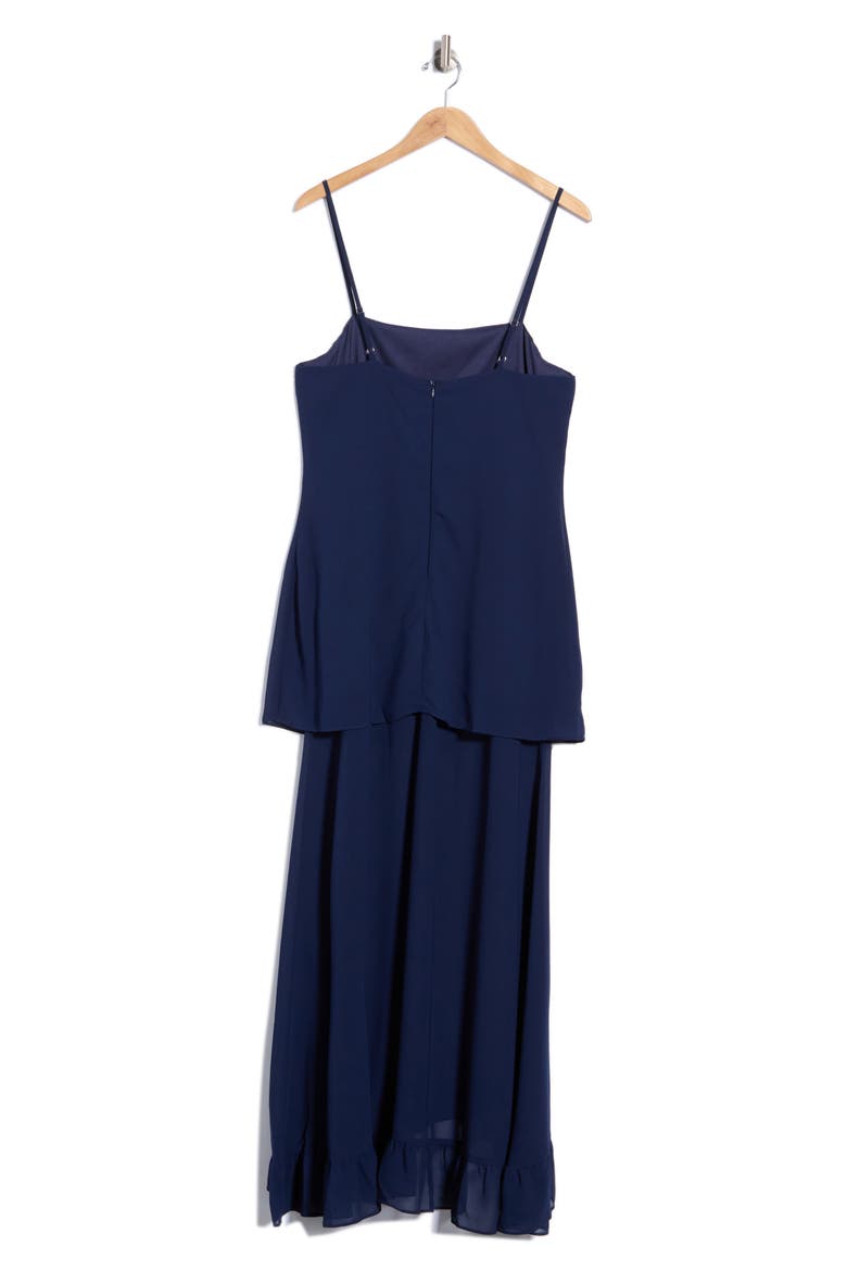 Layla Layered Chiffon Gown, Alternate, color, NAVY
