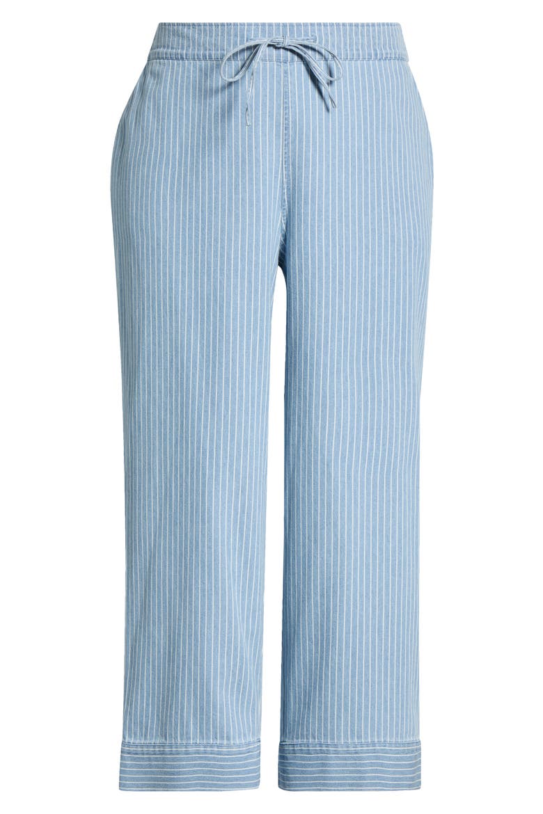 Stripe Tie Waist Pants, Alternate, color, MEDIUM WASH / WHITE