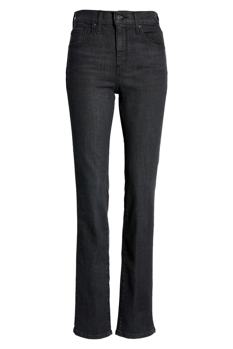 Levi's® 724™ High Waist Straight Leg Jeans, Alternate, color, BLACK CLOUD