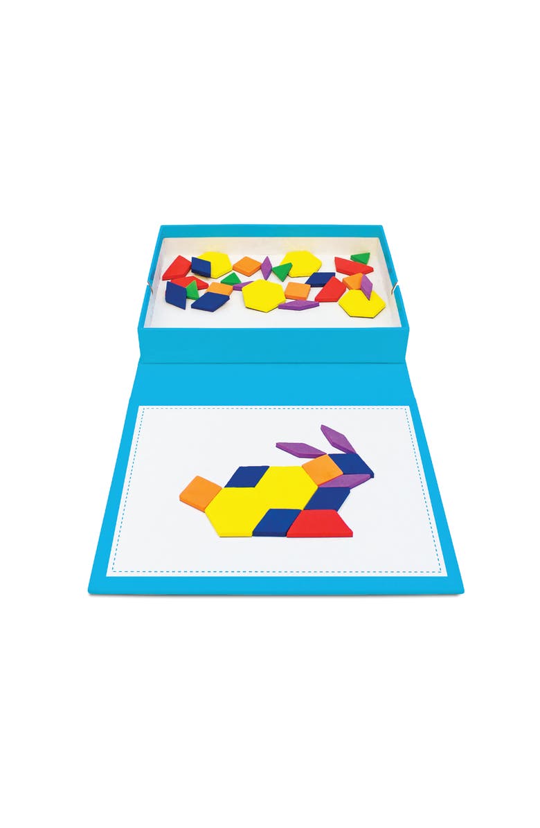 Junior Learning Rainbow Pattern Blocks Magnetic Activities Learning Set, Alternate, color, Multicolored