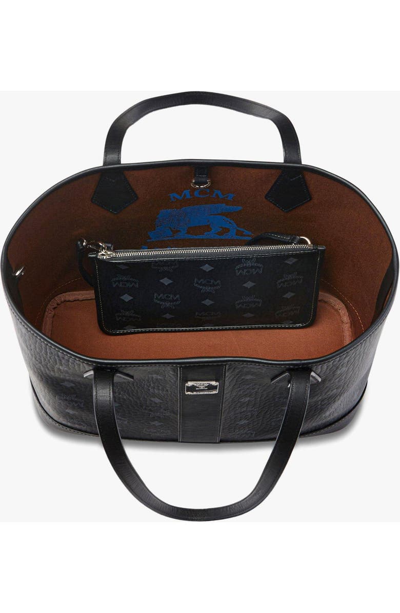 MCM New Small Liz Shopper in Visetos, Alternate, color, Black