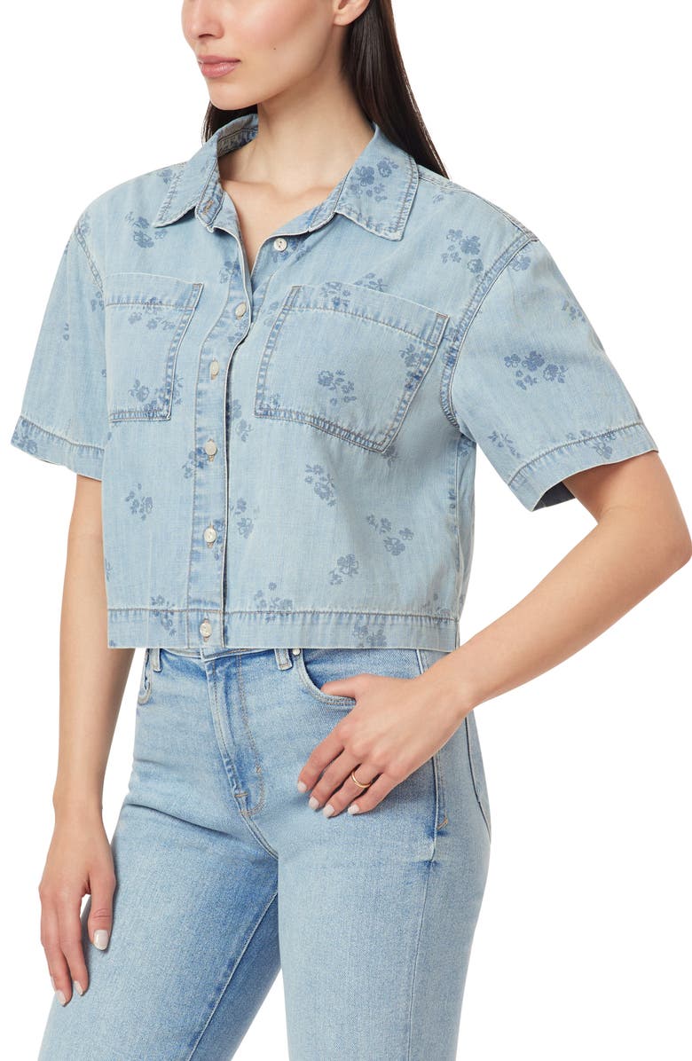 Kensie Embroidered Camp Shirt, Alternate, color, Logan