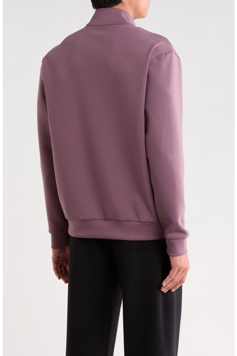 Double Knit Quarter Zip Sweatshirt, Alternate, color, PURPLE FLINT
