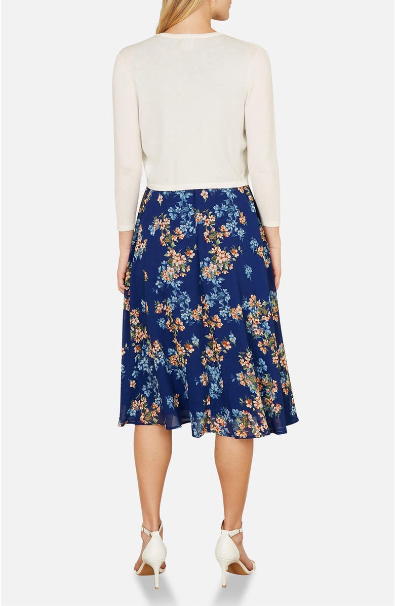 Yumi Diamante Button Cropped Cardigan, Alternate, color, Ivory