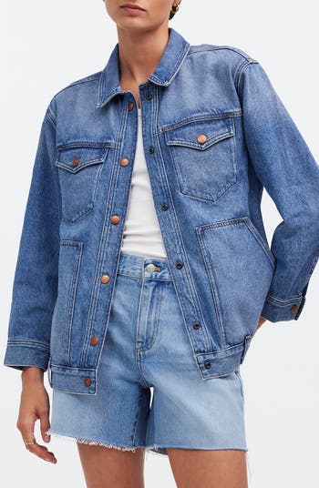 Madewell The Oversized Trucker top Jean Vest