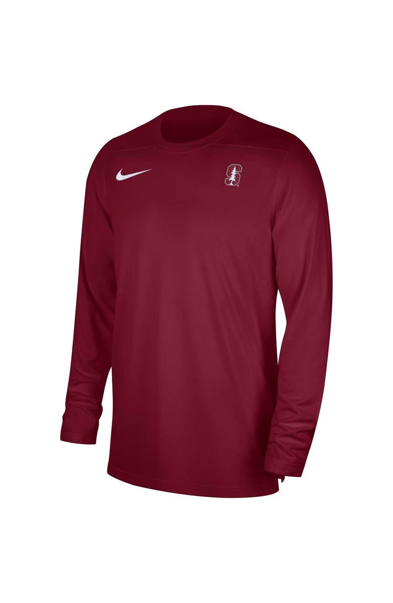 Nike Men's Nike Cardinal Stanford Cardinal 2023 Sideline Coaches Long Sleeve Performance Top, Alternate, color, 