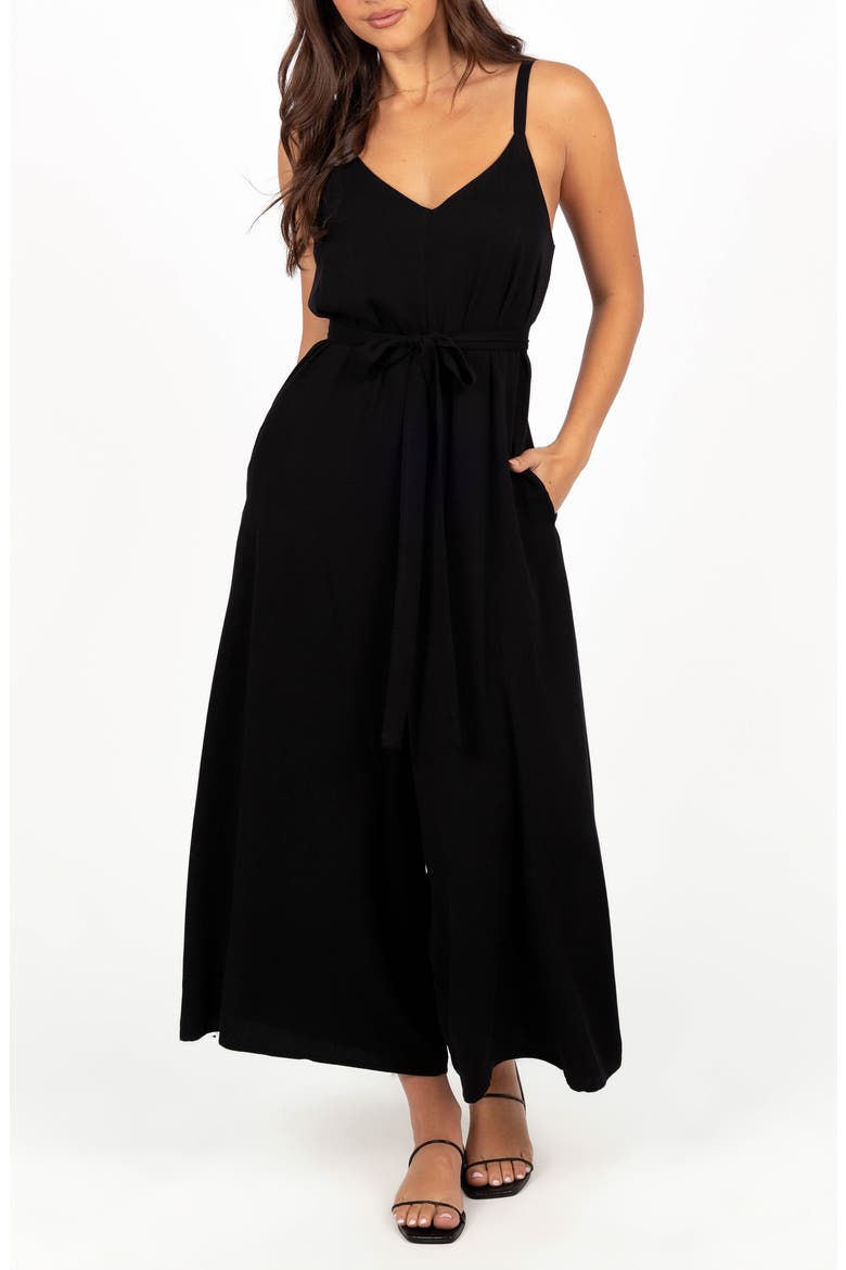 Gaia Wide Leg Jumpsuit, Main, color, BLACK