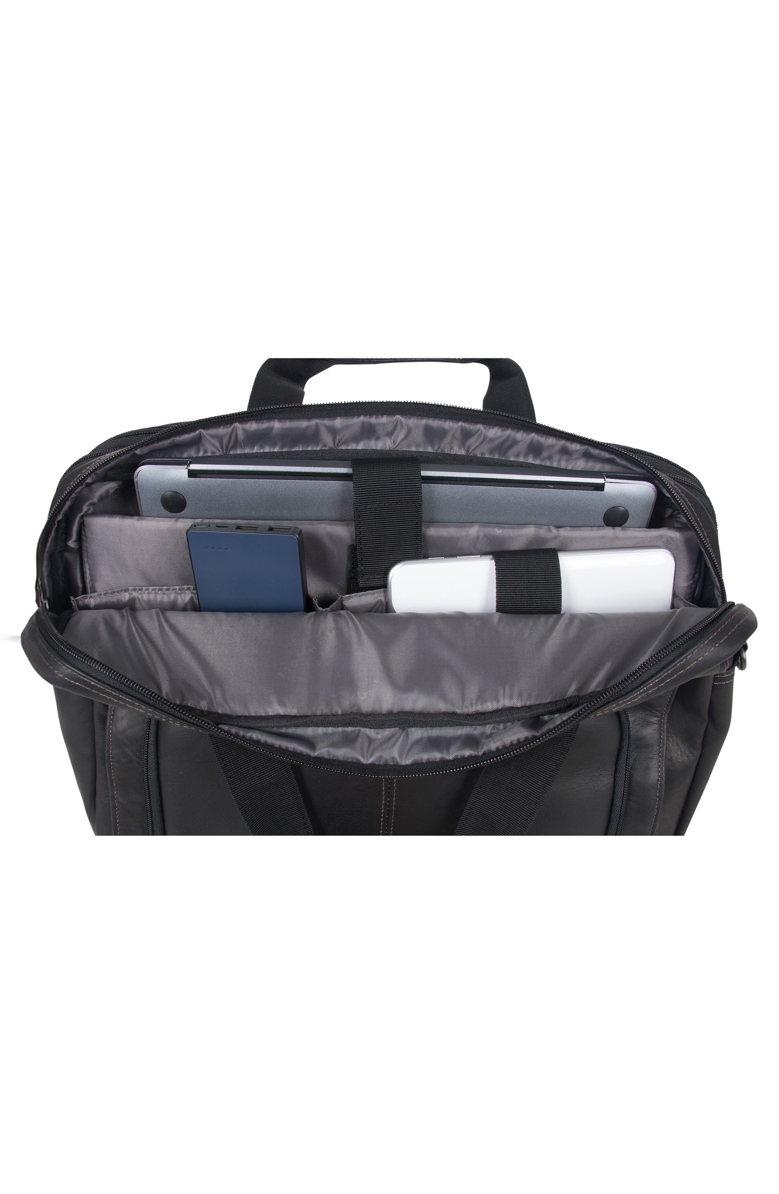 Rea Colombian Leather Briefcase, Alternate, color, BLACK