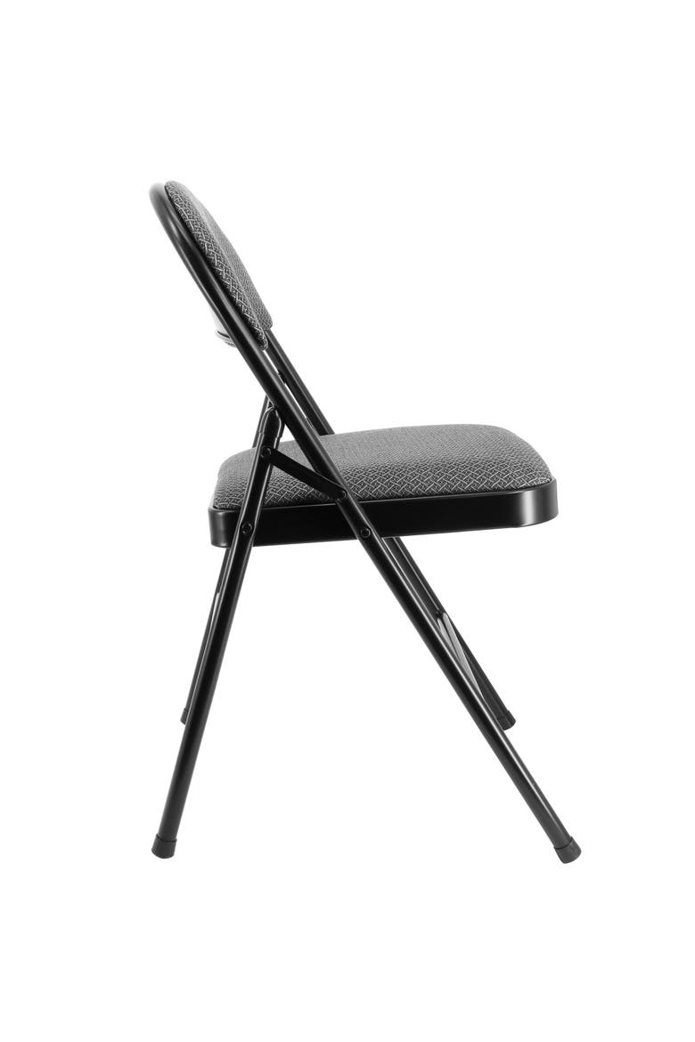 4 Piece Metal Folding Chair with Padded Seats, Alternate, color, Grey