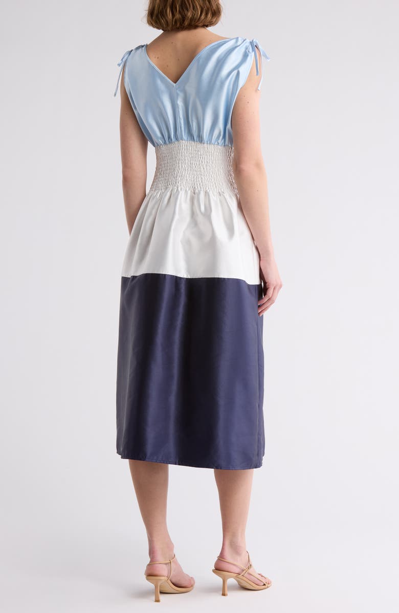 AREA STARS Kelli Shantung Colorblock Midi Dress, Alternate, color, Light Blue