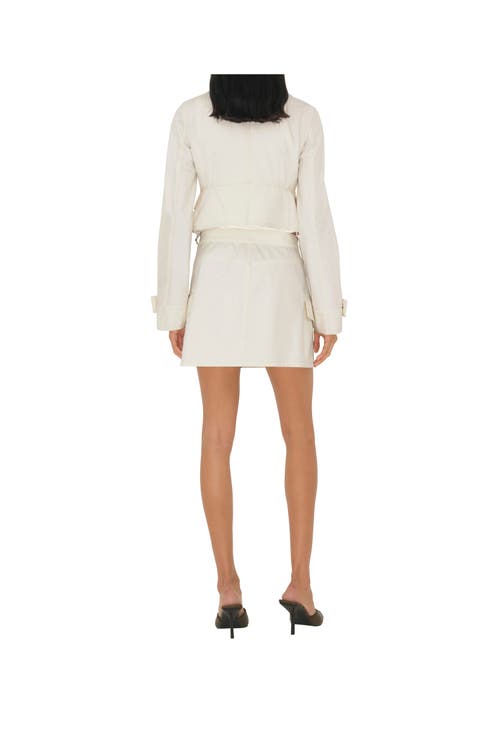 Burberry Cropped Cotton Jacket In Off White