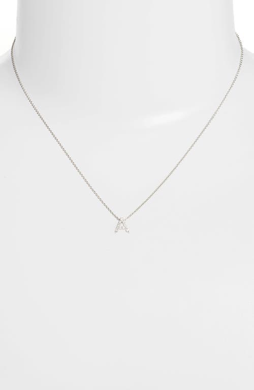 Bony Levy Diamond Pavé Initial Pendant Necklace In 18k White Gold - A
