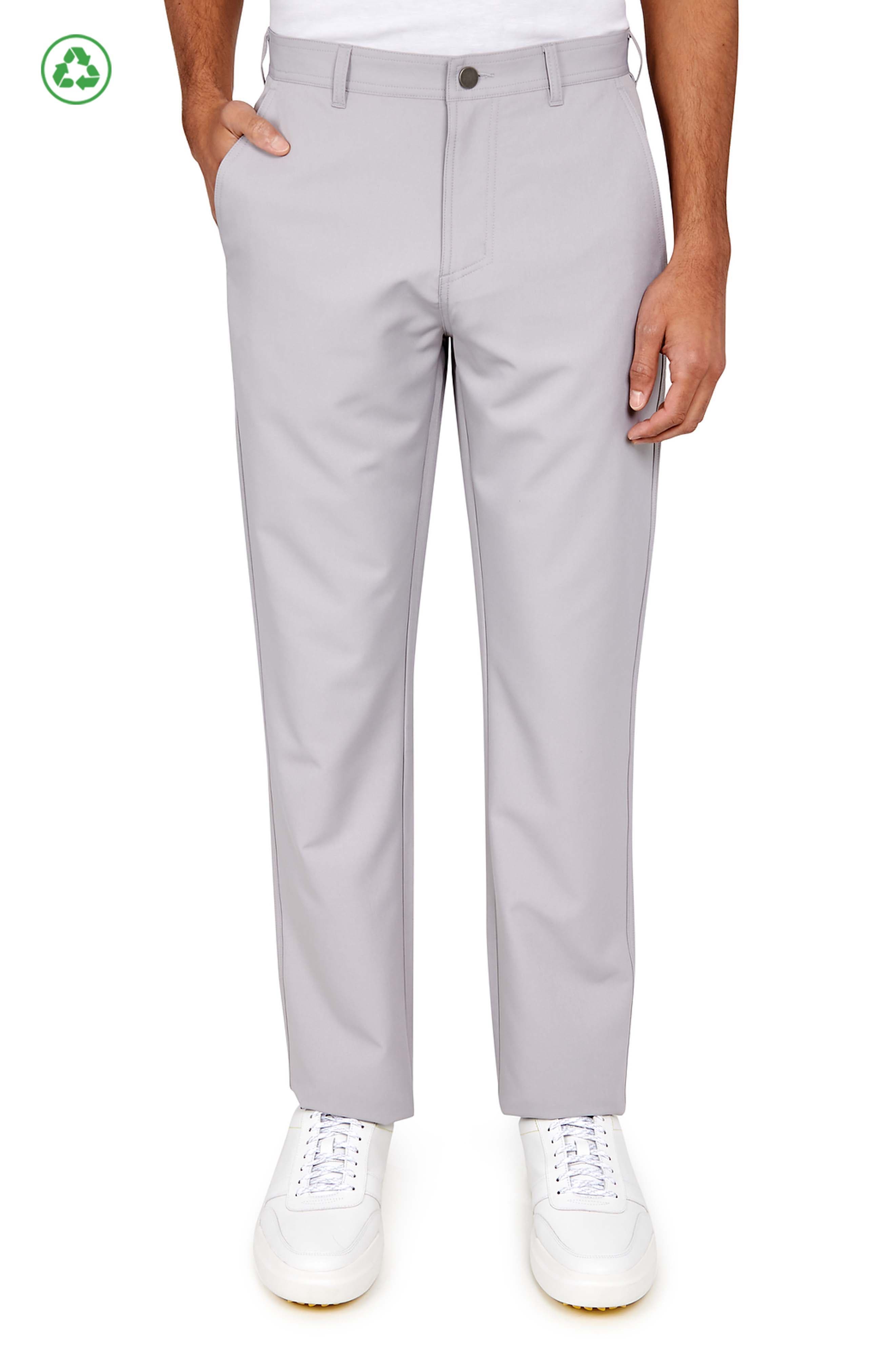 Regular Fit Solid Flat Front Recycled Performance Golf Pants - image 3