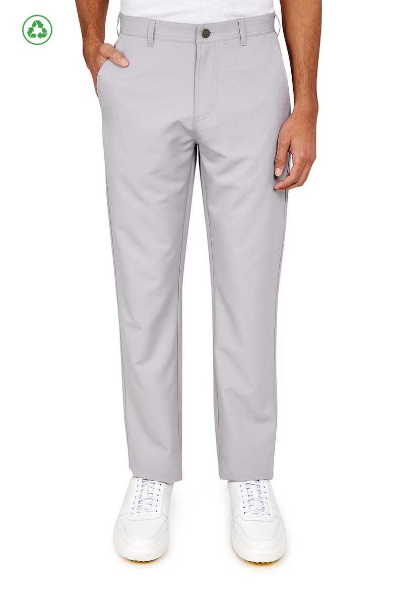 Regular Fit Solid Flat Front Recycled Performance Golf Pants, Main, color, STONE