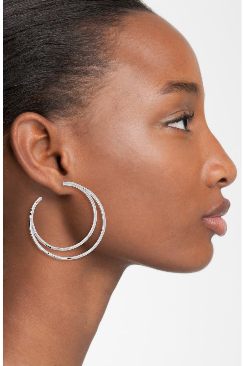 Argento Vivo Open Hoop Earrings, Alternate, color, SILVER