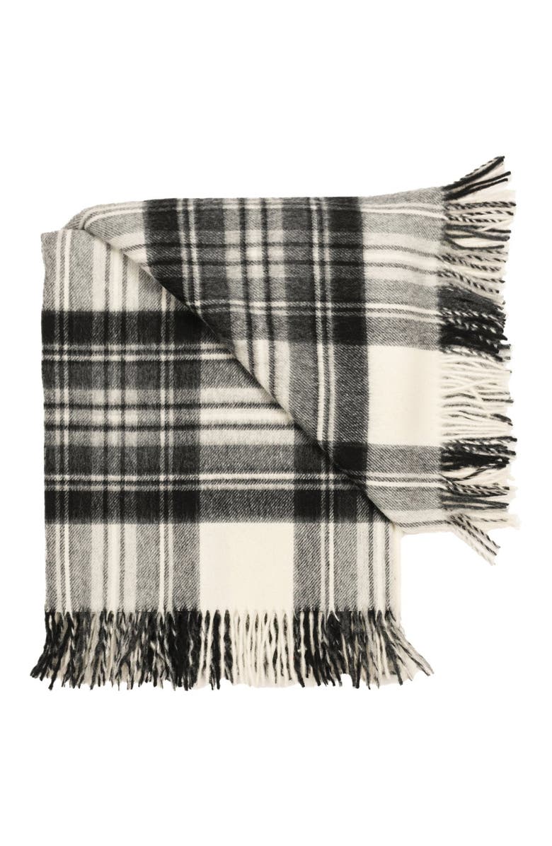 Prince of Scots Highland Tartan Tweed Merino Wool Throw, Main, color, Dress Grey Stewart