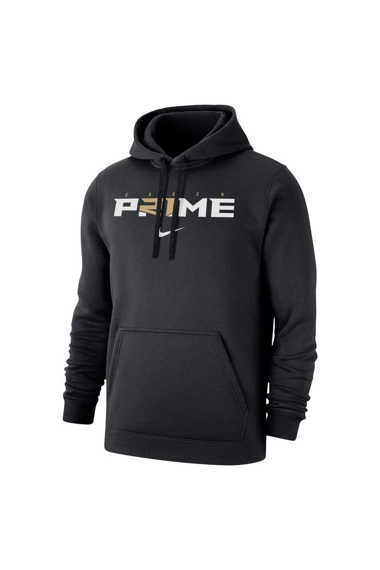 Men's Nike Deion Sanders Black Coach Prime Club Fleece Pullover Hoodie, Alternate, color, Black