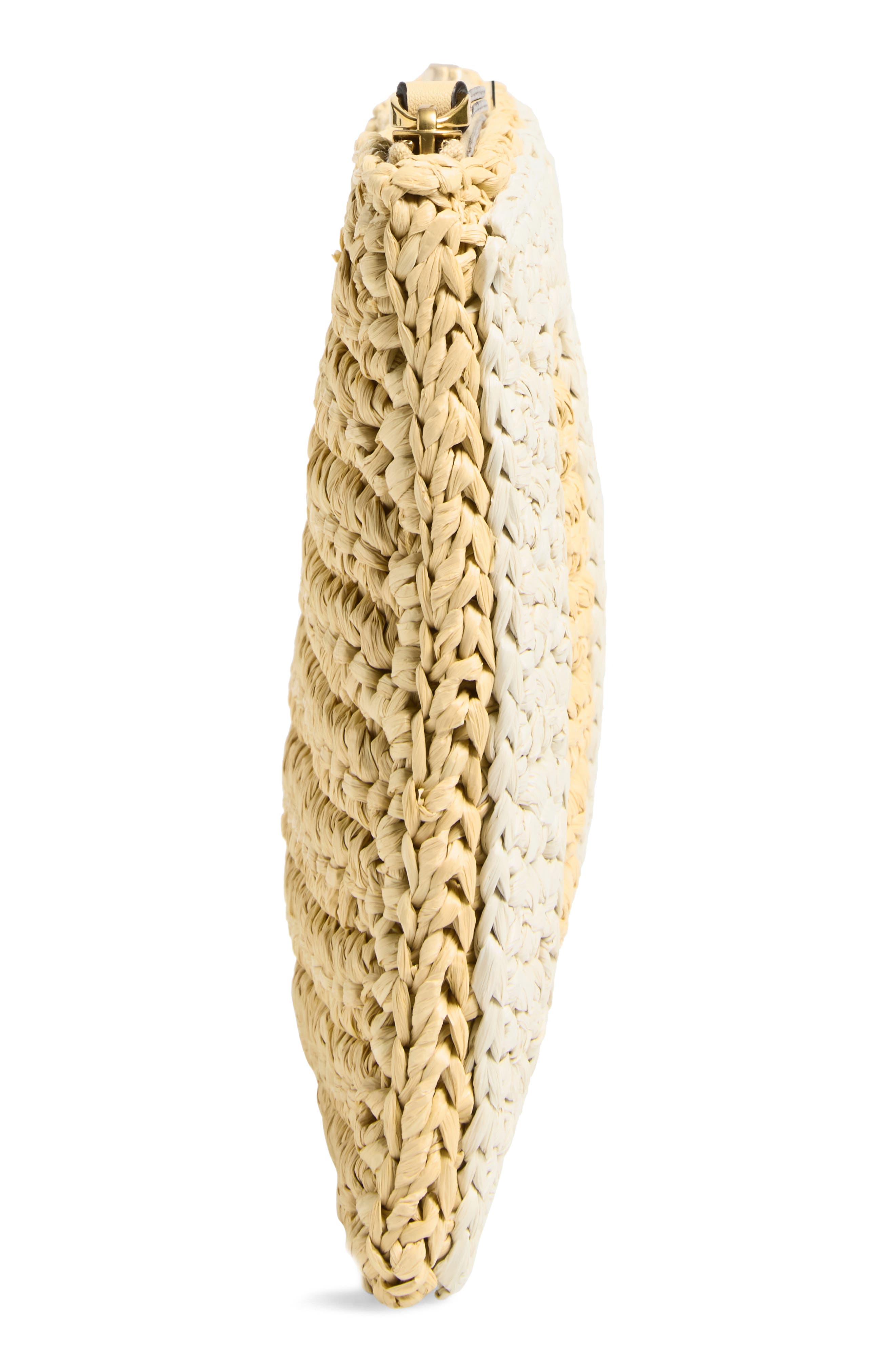 Valentino Garavani Viva Superstar Raffia Clutch, Alternate, color, Natural