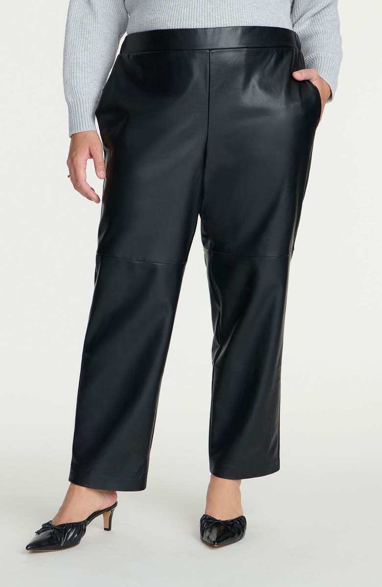 ELOQUII High Waist Faux Leather Pants, Main, color,