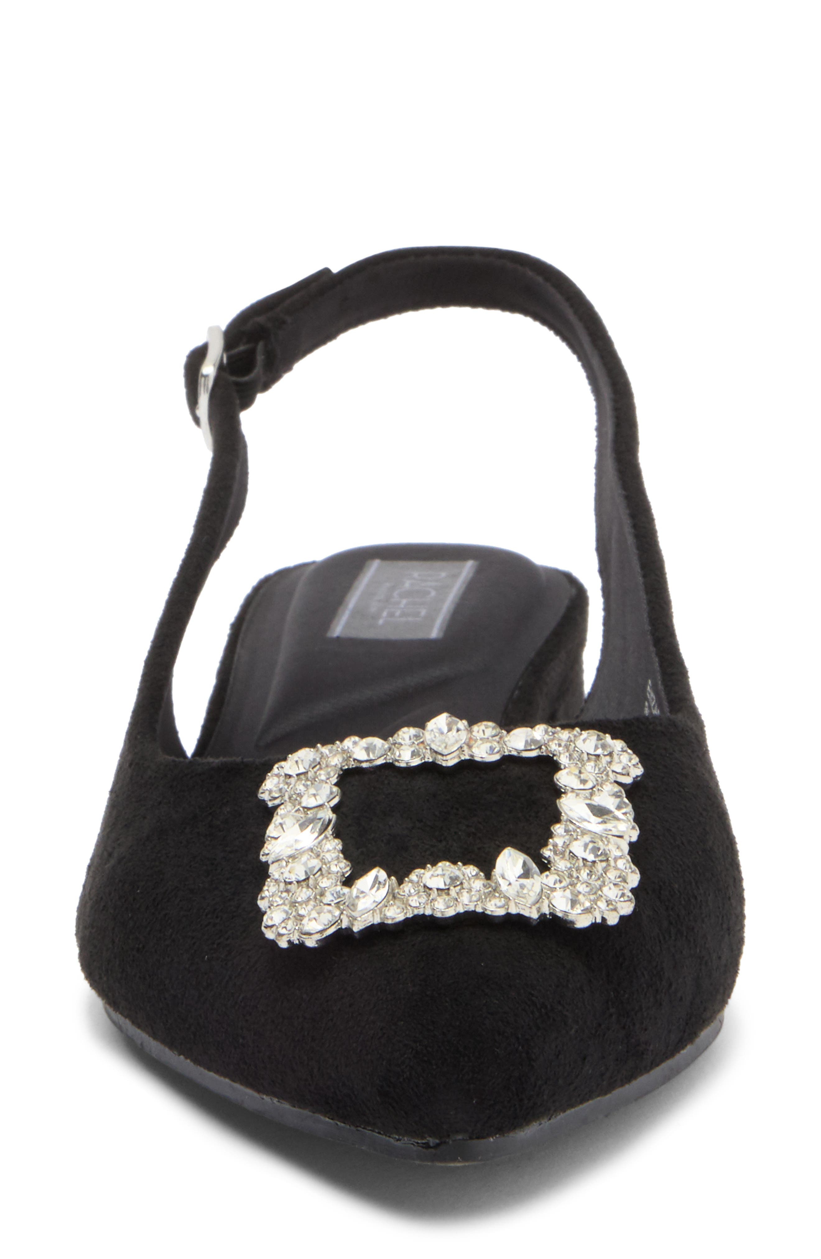 RACHEL Rachel Roy Elizabeth Crystal Buckle Slingback Flat, Alternate, color, 