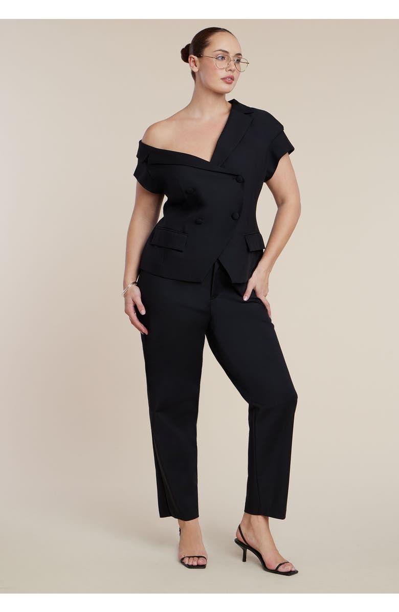 ELOQUII Kady Fit Double-Weave Pant, Alternate, color, Black