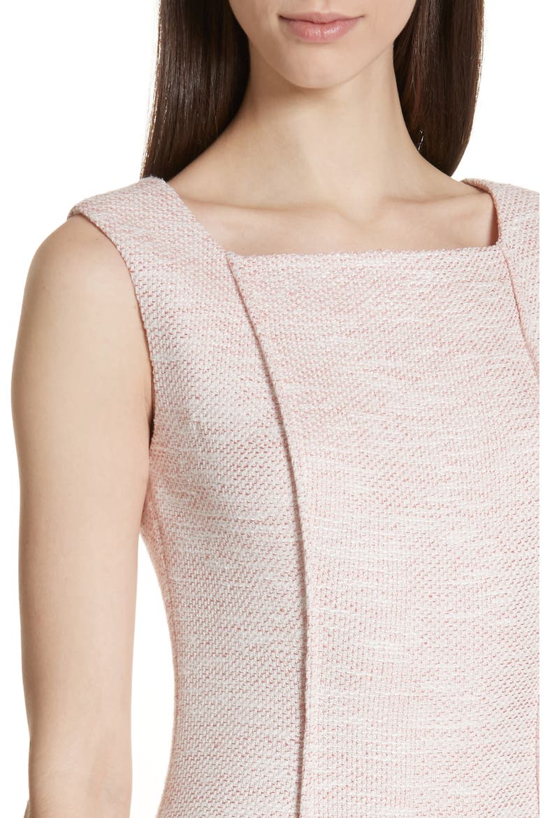Belinda Knit Square Neck Dress, Alternate, color, WHITE/ CORAL MULTI