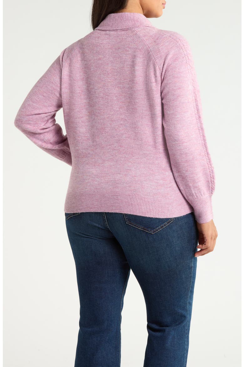 Raglan Sleeve Tie Neck Sweater, Alternate, color, SUGAR PLUM