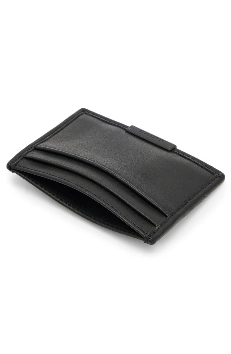 AllSaints Dove Leather Card Case, Alternate, color,