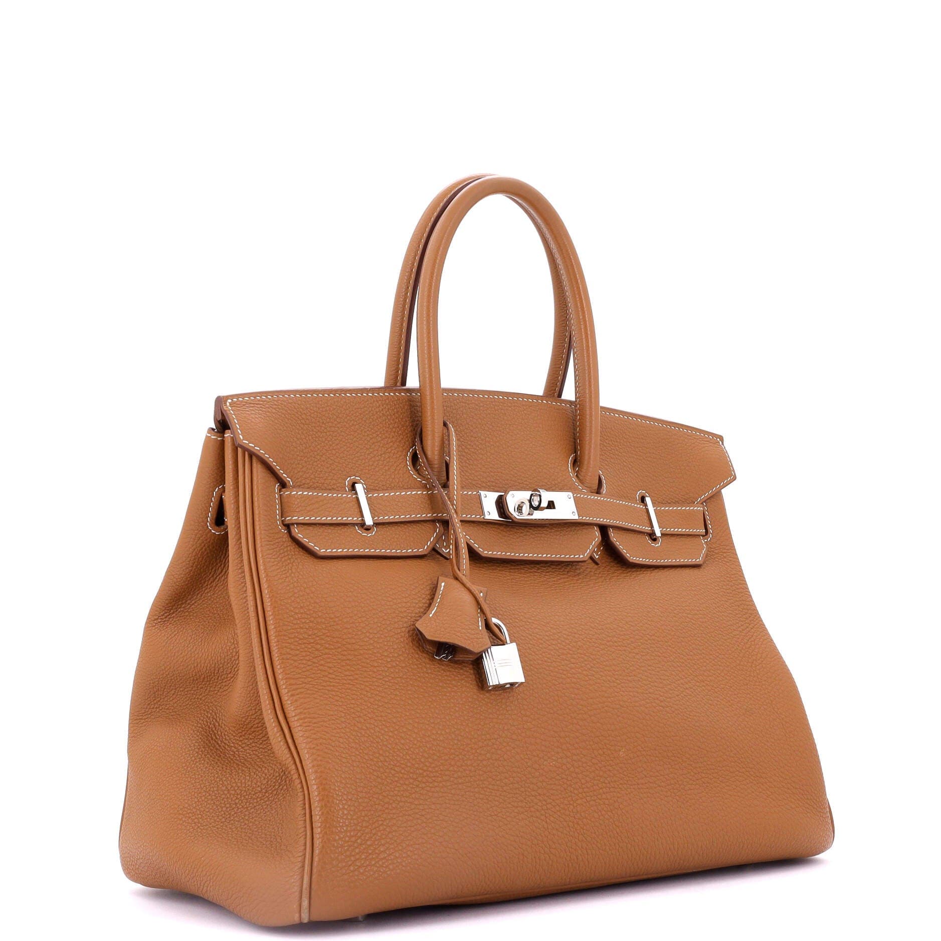 Pre-Owned Hermes Birkin Handbag Brown Togo with Palladium Hardware 35, Alternate, color, 