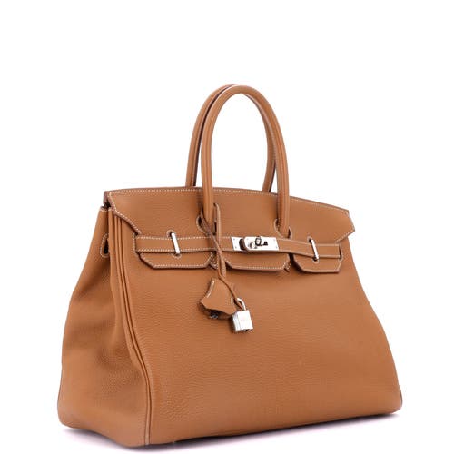 Pre-owned Hermes  Hermes Birkin Handbag Brown Togo With Palladium Hardware 35 In Brown