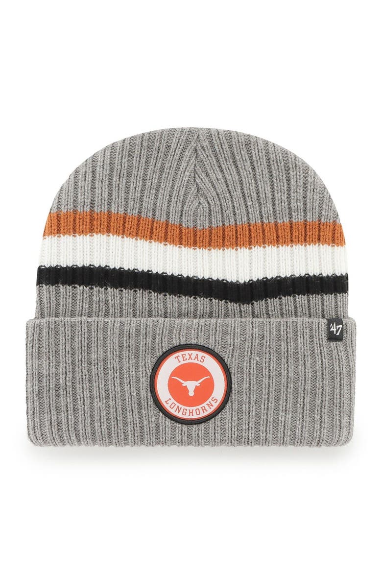 Men's '47 Charcoal Texas Longhorns Highline Cuffed Knit, Main, color, Charcoal