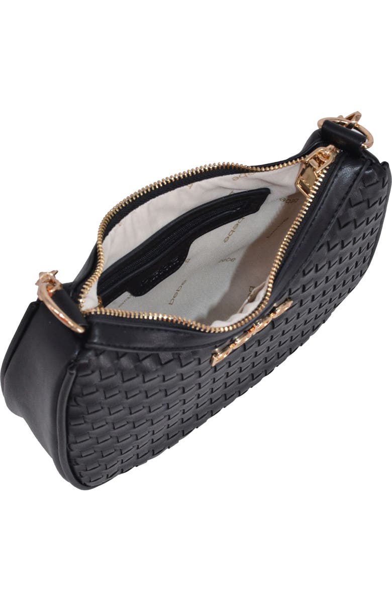 bebe Yara Woven Crossbody Bag with Zip Pouch, Alternate, color, Black