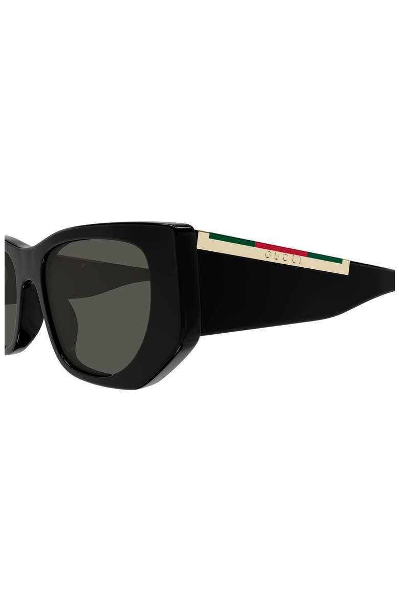 53mm Cat Eye Sunglasses, Alternate, color, BLACK