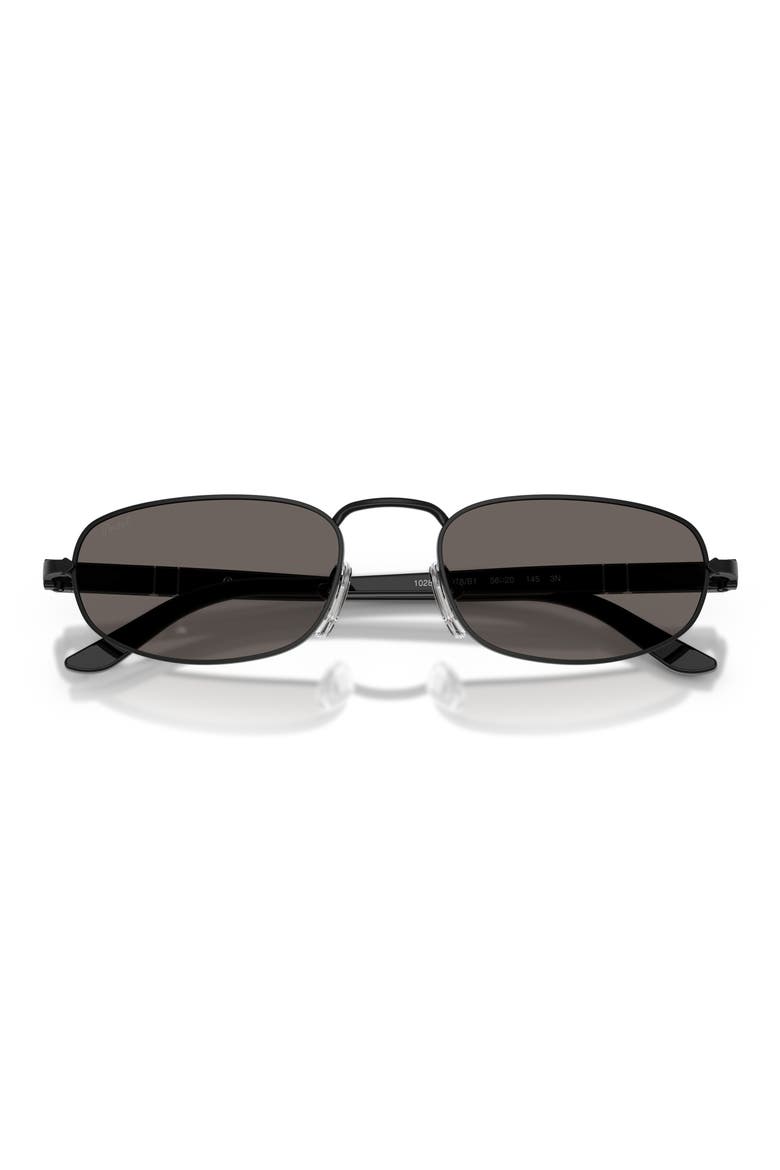 56mm Pillow Sunglasses, Alternate, color, DEMIGLOSS BLACK / DARK GREY