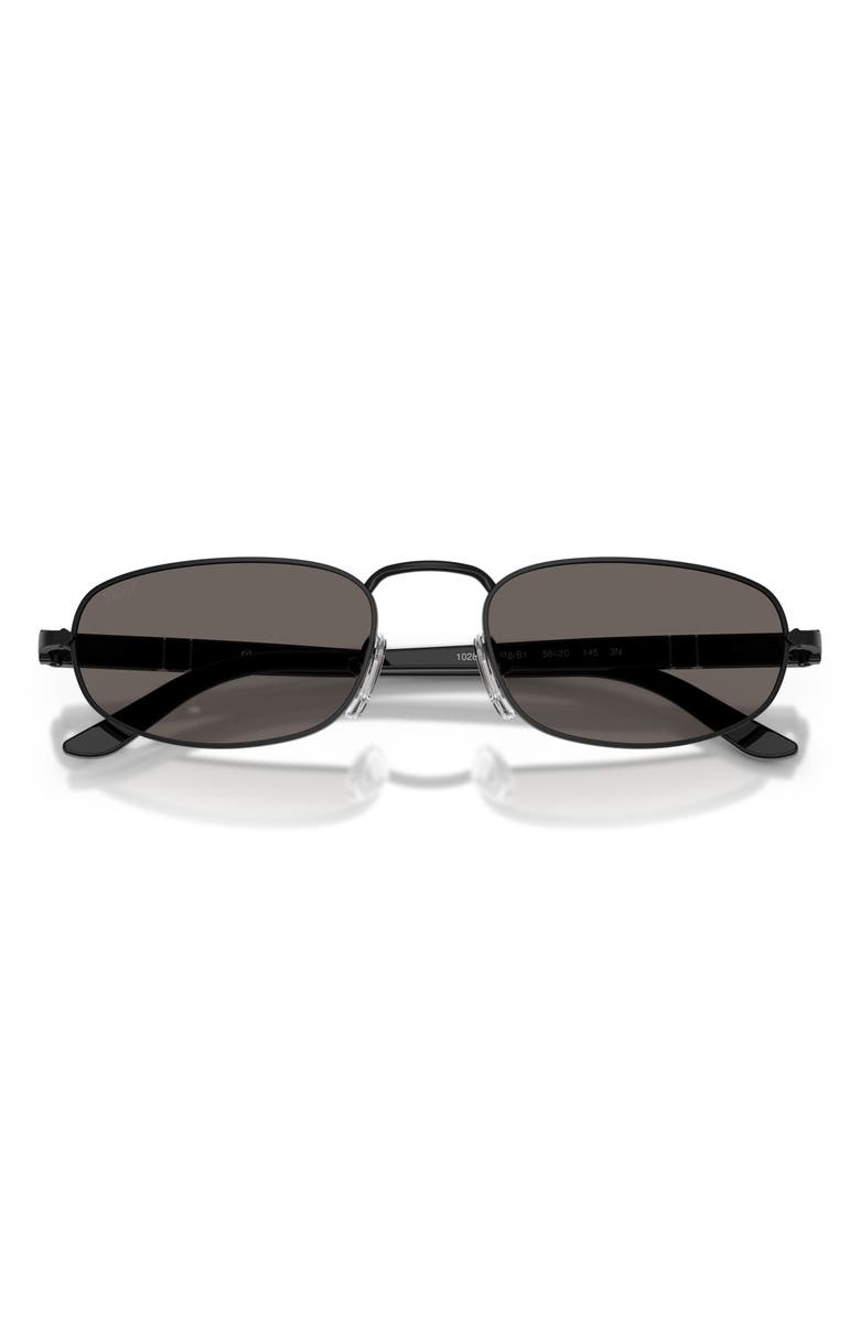 Persol 56mm Pillow Sunglasses, Alternate, color, Demigloss Black / Dark Grey