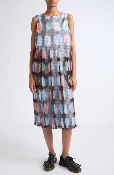 Mixed Media Organza Midi Dress