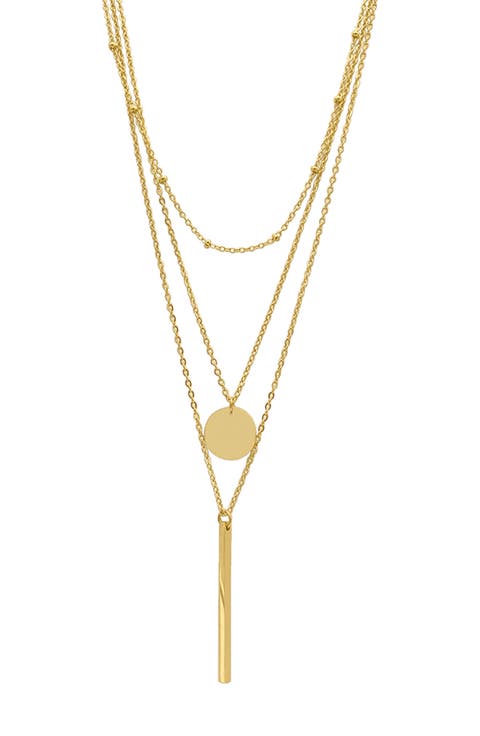 Water Resistant Layered Pendant Necklace Set